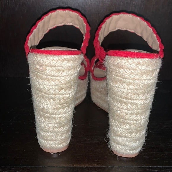 Fahrenheit Slip On Women Wedge Espadrilles in Red - Picture 9 of 11